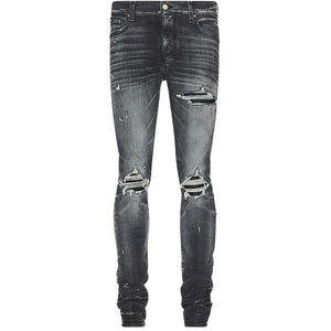 Amiri Mx1 Leather Storm Grey Jeans Pf23Mds045 516