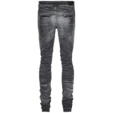 Amiri Mx1 Leather Storm Grey Jeans Pf23Mds045 516