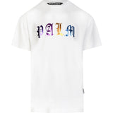 Palm Angels Multicolour Logo White T-Shirt S