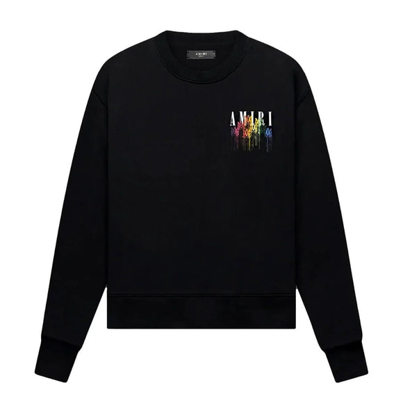 Amiri MA Drip Collage Logo Black Sweatshirt XS