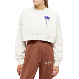 Palm Angels Pxp Painted Cropped Crewneck Butter L