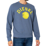 Diesel Distressed Dot Logo Blue Sweatshirt XS