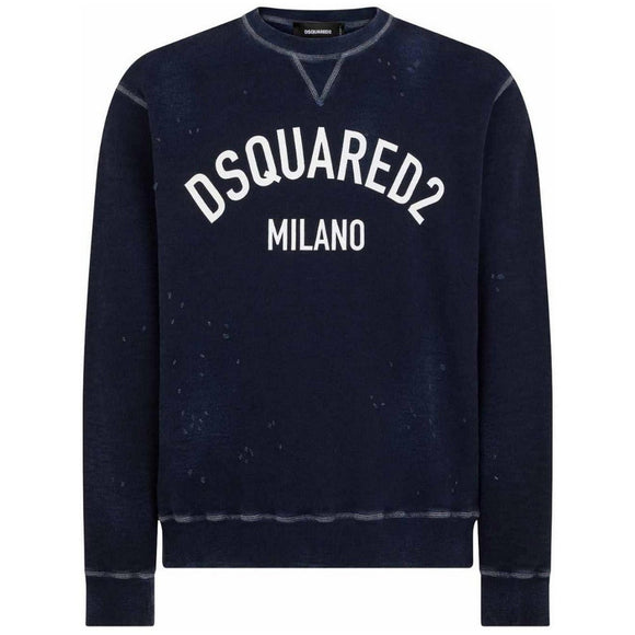Dsquared2 Milano Logo Cool Fit Navy Blue Sweatshirt S