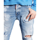 Dsquared2 Skater Jean Destroyed Look Denim Blue Jeans W28