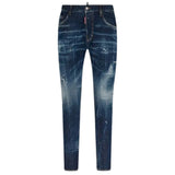 DSQUARED2 Skater Jean Destroyed Reinforced Patch Blue Jeans W34