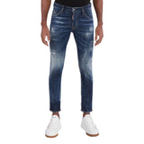 DSQUARED2 Skater Jean Destroyed Reinforced Patch Blue Jeans W34