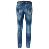 DSQUARED2 Skater Jean Faded Bleached Splash Effect Blue Jeans W34
