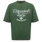 DSQUARED2 Branded Raising Hell Logo Green  T-Shirt XS