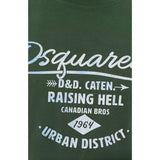 DSQUARED2 Branded Raising Hell Logo Green  T-Shirt XS