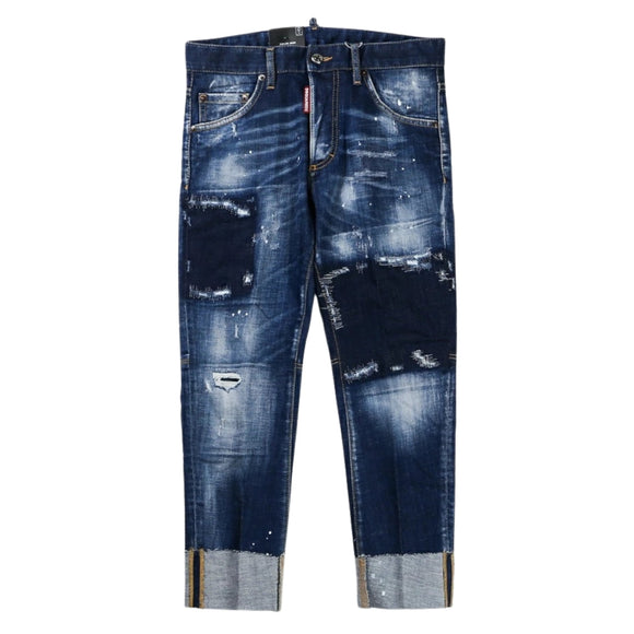 DSQUARED2 S74LB1047 S30342 SAILOR JEAN 470 NAVY BLUE JEANS Mens 46