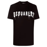 DSQUARED2 Dripping Spray Logo Black  T-Shirt XXS