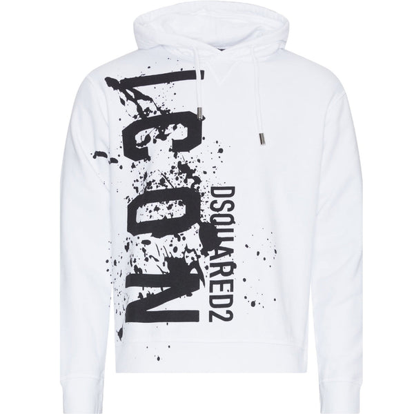 Dsquared2 Cool Fit Icon Splash Logo White Hoodie – Style