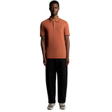 Lyle & Scott Brown Tipped Polo Shirt XS