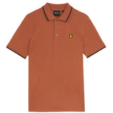Lyle & Scott Brown Tipped Polo Shirt XS