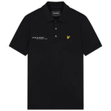 Lyle & Scott Black Co-ordinate Print Logo Short Sleeved Polo Shirt XS
