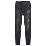 Diesel Sleenker Destroyed Reinforced Denim Black Skinny Jeans W30 / 32L