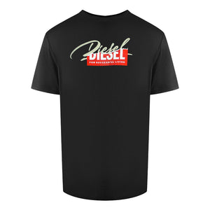 Diesel Signature Diesel Logo Black T-Shirt T-DIEGOR NEW CUTYAGLIETTA 900