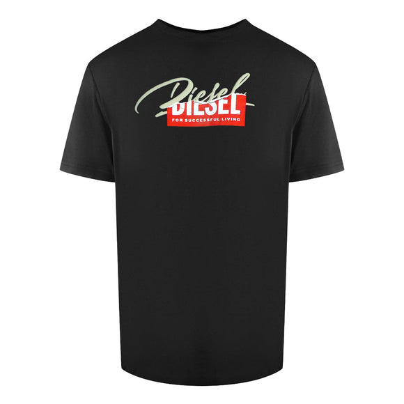Diesel Signature Diesel Logo Black T-Shirt T-DIEGOR NEW CUTYAGLIETTA 900