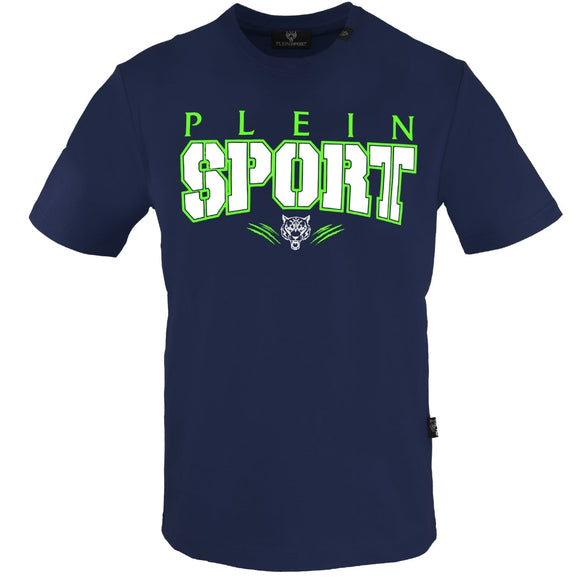Plein Sport Bold Sport Logo Navy Blue T Shirt Tips1103 85