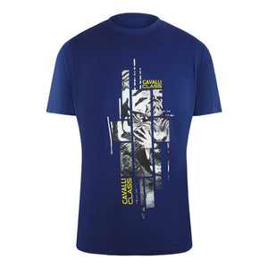 Cavalli Class Txt60E Jd060 04551 Iris Blue T-Shirt Mens M