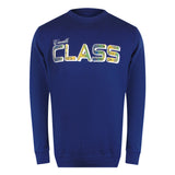 Cavalli Class Txt66H Cf050 04551 Iris Blue Round Neck Sweatshirt Mens
