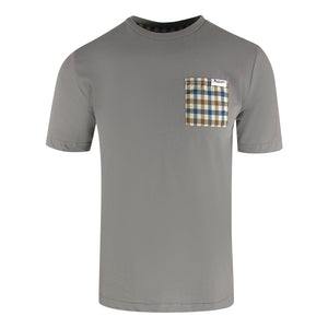Aquascutum Active Check Pocket T Shirtightelange Grey Ts004 05 Grey T Shirt Male