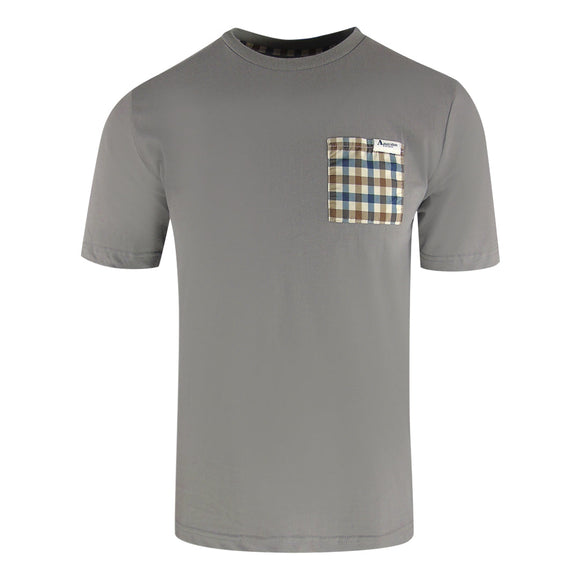 Aquascutum Active Check Pocket T Shirtightelange Grey Ts004 05 Grey T Shirt Male