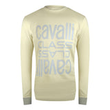 Cavalli Class Txt66C Cf050 03528 Beige Sand Round Neck Sweatshirt Mens