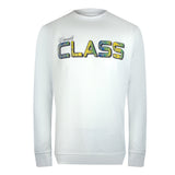 Cavalli Class Txt66H Cf050 00533 Off White Round Neck Sweatshirt Mens