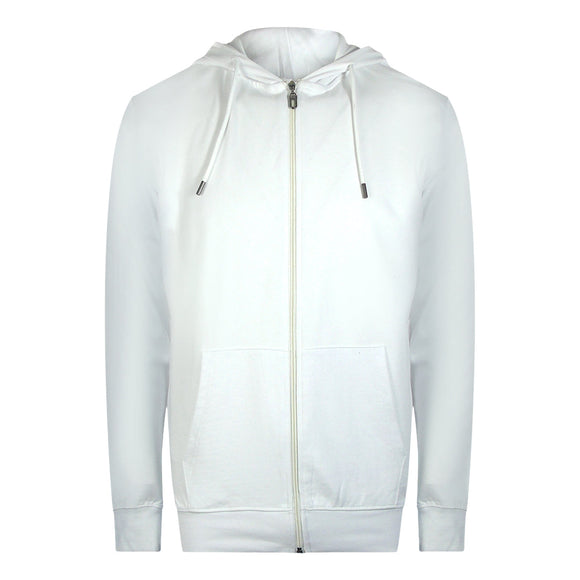 Cavalli Class Bold Floral Logo Off White Zip-Up Hoodie TXT68H CF050 00533