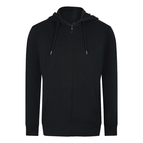 Cavalli Class Bold Floral Logo Black Zip-Up Hoodie TXT68H CF050 05051