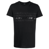 BALMAIN UH01601I380 Balmain Paris Multi Logo Black T-Shirt EAB BLACK T-SHIRT MALE S