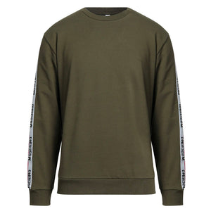 Moschino Underwear Logo Taped Shoulder Khaki Green Sweatshirt A1706 8102 0430