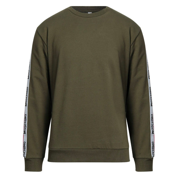 Moschino Underwear Logo Taped Shoulder Khaki Green Sweatshirt A1706 8102 0430