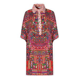 Inoa Womens Banjara 12003 Shirt Dress Red
