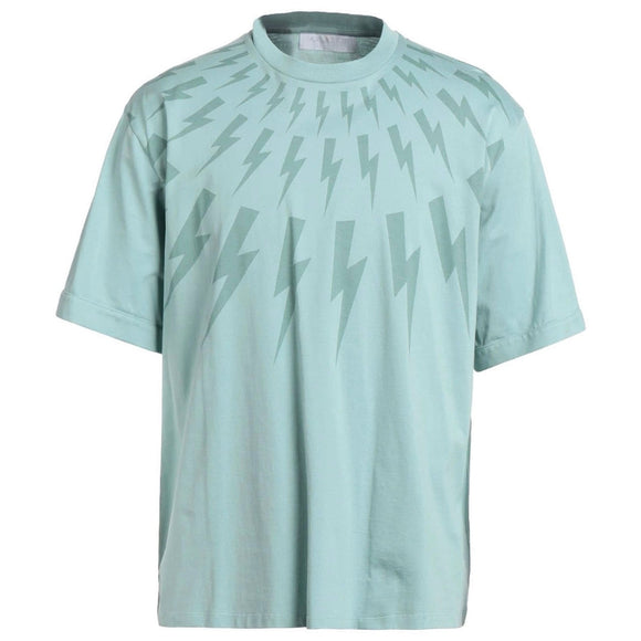Neil Barrett Mens T Shirt Bjt008S R518S 3201 Blue - Style Centre Wholesale