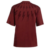 Neil Barrett Fair Isle Thunderbolt Oversize Red T Shirt