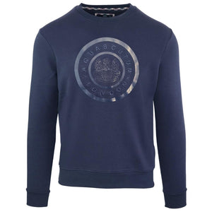 Aquascutum Monotone Large Circle Logo Navy Sweatshirt Fg1123 85