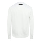 Philipp Plein Sport Orange Bold Logo White Jumper