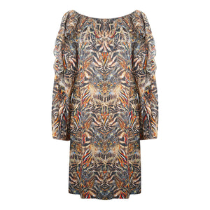 Inoa Golden Eagle Brown Long Sleeve Silk Flamenco Dress