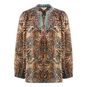 Inoa Womens Golden Eagle 120214 V-Neck Top Multi