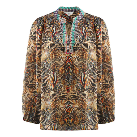 Inoa Womens Golden Eagle 120214 V-Neck Top Multi