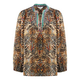 Inoa Womens Golden Eagle 120214 V-Neck Top Multi