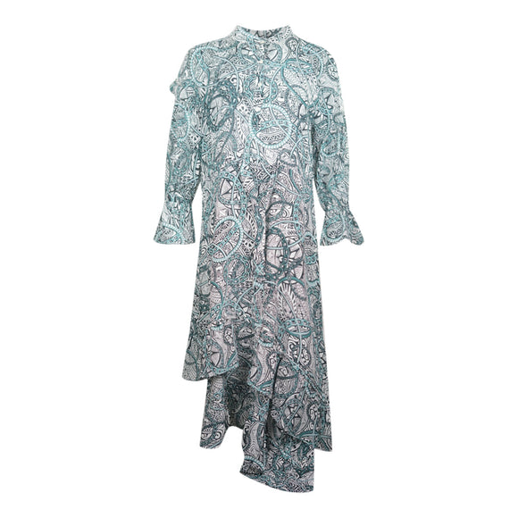 Inoa Womens Jafari 120211 Uneven Hem Dress Green