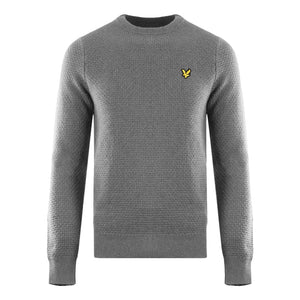 Lyle Scott Basket Weave Knitted Grey Sweater