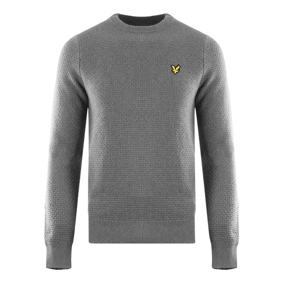 Lyle Scott Basket Weave Knitted Grey Sweater