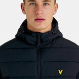 Lyle Scott Branded Dark Navy Hooded Puffer Jacket - Style Centre Wholesale