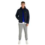 Lyle Scott Branded Dark Navy Hooded Puffer Jacket - Style Centre Wholesale
