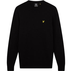 Lyle Scott Crew Neck Lambswool Jet Black Marl Blend Jumper