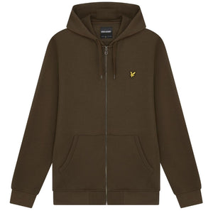 Lyle Scott Branded Olive Zip Up Hoodie